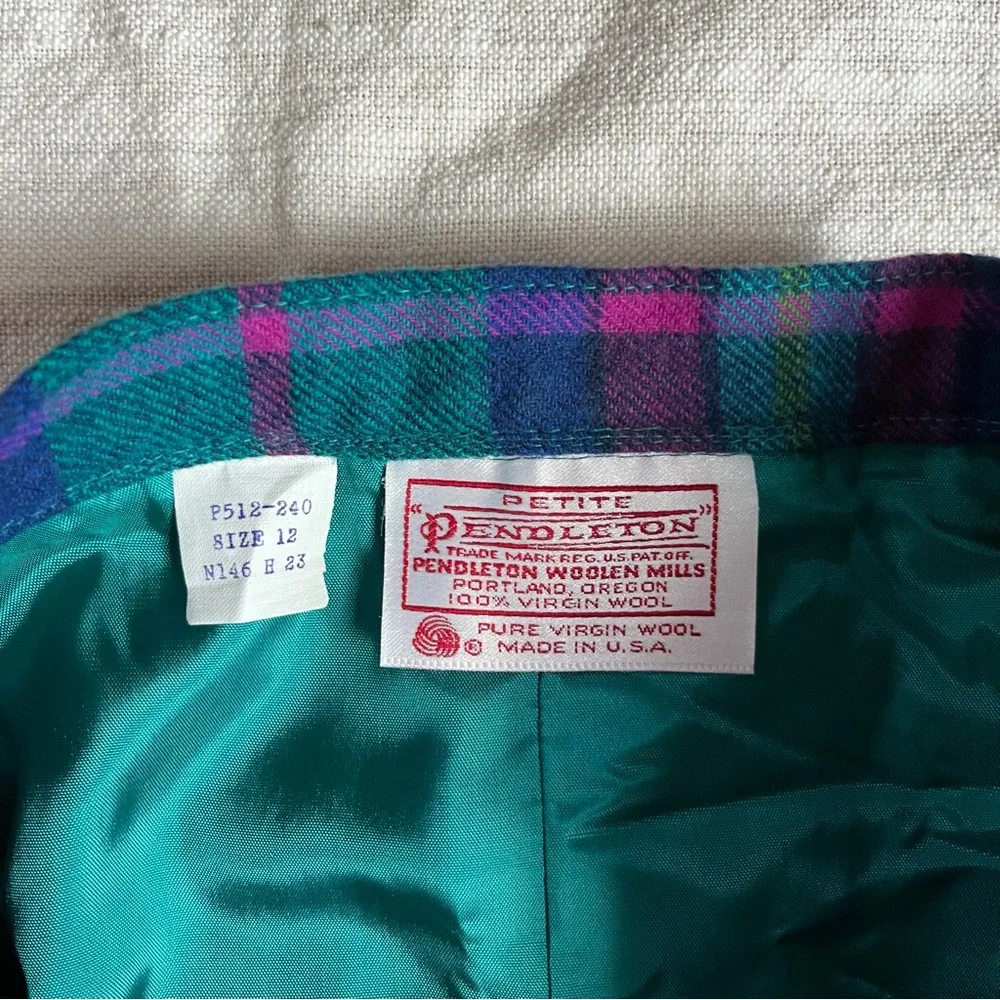 Vintage Pendleton Petite Wool Plaid Pencil Skirt